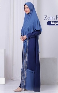 Long Dress Zain Family Raya - Gamis Mom Navy S (Dress Only)