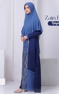 Gamis Zain Family Raya - Gamis Mom Navy S (Dress Only)