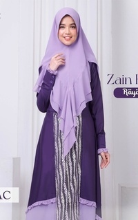 Long Dress Zain Family Raya - Gamis Mom Lilac XL (Dress Only)