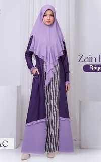 Pakaian Anak Zain Family Raya Set - Gamis Kids Lilac S