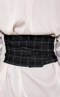 Ikat Pinggang Obi Belt Black Square