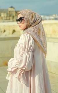 Hijab Motif The Granada Voile Square - Caramel