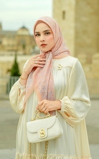 Hijab Motif The Granada Voile Square - Pumpkin