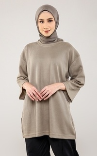 Tunic Waffle Oversize T-Shirt Khaki