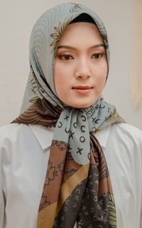 Hijab Motif Sekar Scarf in Cokelat