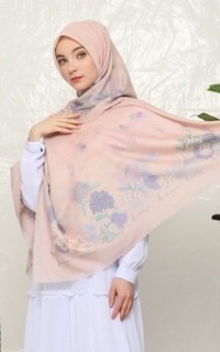 Printed Scarf HYDRANGEA SERIES SEPIA