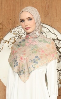 Printed Scarf YUKARI SERIES CREAM