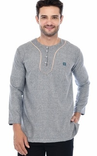 Menswear Basic Shirt Long Sleeve - Grey ZRN09