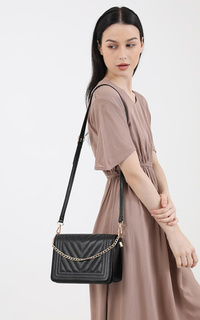 Rana Quilted Sling Bag Black