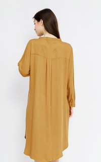 Tunik Almaira Casual Oversize V-Neck Tunic Shirt on Choco