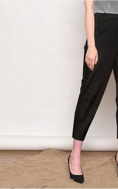 Shop HIJUP BASIC High Waist Scuba Pants Pants