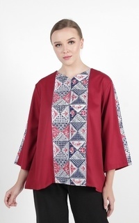 Blus Atasan Wanita Blus Danish Wardrobe Indira Top Blouse - Merah