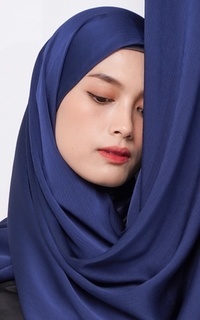 Pashmina Daw Project DH075 Kerudung Pashmina Pasmina Phasmina Crinkle Satin Silk Premium Shawl Navy