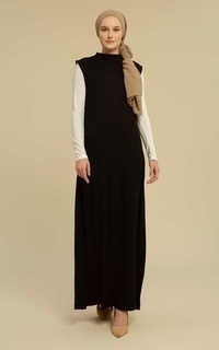 Gamis Inner Dress Tanpa Lengan Black-530184