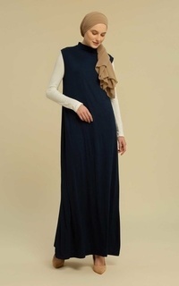 Gamis Inner Dress Tanpa Lengan Navy-530193