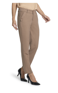 Celana Fitzgerald Celana Kerja Motif Solid Trousers Bawahan Wanita Formal - Mocca