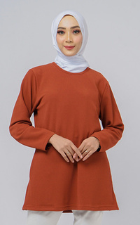 Blus Blouse Knitting Teracota Nilaruna