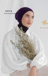 Scarf Cap Premium Basic Inner Hijab Navy
