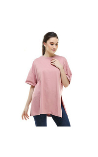 Shirt Fintan Tshirt Super Comfy Short Sleeve Design Simple And Casual Look Atasan Wanita - Pink Pink-532625