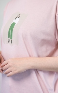 Shirt Audisay | SWAG Oversize T-Shirt 100% Cotton, Dusty Pink Dusty Pink-532751