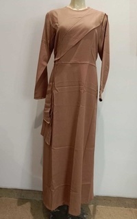 Gamis Hazelnut Indonesia - Neena Dress - Gaun / Pakaian / Dress Wanita - Brown - Last Piece Tidak ada Defect