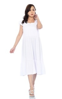 Long Dress Yoenik Apparel Yejin Ruffle Dress White M16921 R93S5