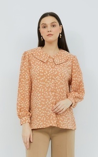 Shirt HYORI Jasmine Apricot | Kemeja Kerah Korea Lengan Panjang