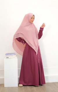 Long Dress Gamis Dania - Maroon XXL