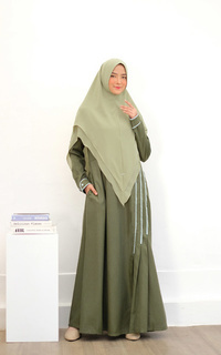 Long Dress Gamis Dania - Army XS