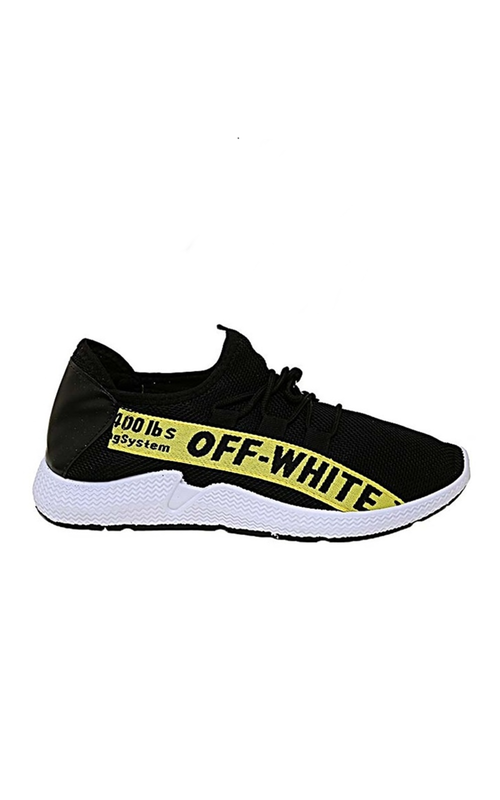 off white black and yellow shoes