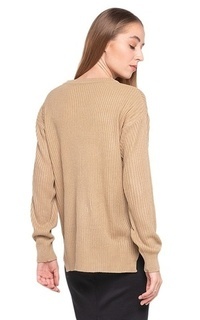 Blus Zelyn Blouse Long Sleeves Motif Solid Design Casual Atasan Wanita Regular Fit - Mocca Mocca-537439