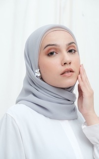 Plain Scarf Plain Hijab Square Silver