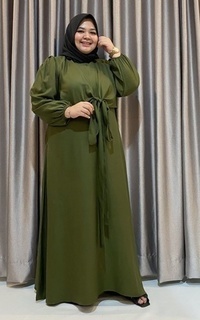 Gamis Aisa Dress Bigsize - Dark Olive