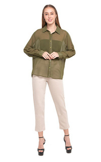 Celana Ailen Tapered Long Pants Motif Solid High Quality Bawahan Wanita - Cream Cream-539456