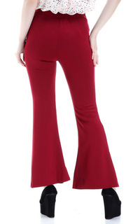Pants Zahlee Celana Cutbray Wanita Long Pants Woman Highwaist Kasual Bawahan - Maroon Maroon-540199
