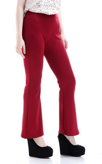 Pants Zahlee Celana Cutbray Wanita Long Pants Woman Highwaist Kasual Bawahan - Maroon Maroon-540200