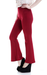 Pants Zahlee Celana Cutbray Wanita Long Pants Woman Highwaist Kasual Bawahan - Maroon Maroon-540201