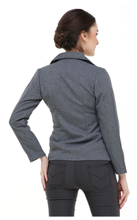 Blazer Qemsya Jas Blazer Wanita Korean Style Formal Longsleeve Suit Material Polyester ORIGINAL - Gray Abu-abu-540210