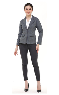Blazer Qemsya Jas Blazer Wanita Korean Style Formal Longsleeve Suit Material Polyester ORIGINAL - Gray Abu-abu-540213