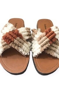 Sepatu Sandal Macrame Cross Earthtone