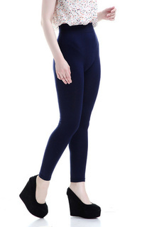 Pants Willow Celana Legging Wanita Design Simple Woman Motif Solid - Navy Navy-540366