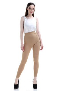 Pants Willow Celana Legging Wanita Design Simple Woman Motif Solid - Khaki Khaki-540378