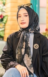 Hijab Motif Camellia series Black