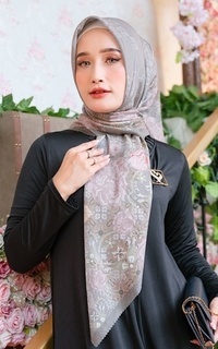 Hijab Motif Camellia series Dark Brown