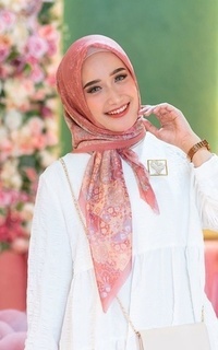 Hijab Motif Camellia series Terracotta