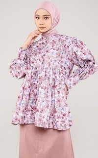 Kemeja Bloom Ruffle Shirt Pink