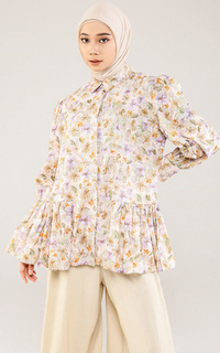 Blus Bloom Puff Sleeve Fawn