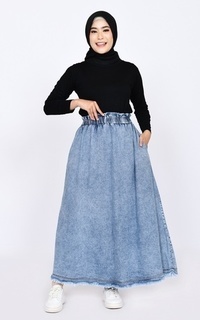 Skirt Long Skirt Denim Edgy Snow Blue