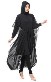 Gamis Nikita Dress Outer Wanita Reguler Fit - Black Black-542604