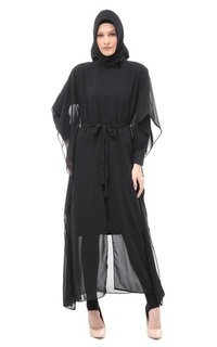 Gamis Nikita Dress Outer Wanita Reguler Fit - Black Black-542606